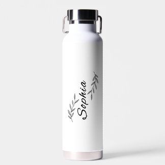 Personalisiert Ihren Namen Floral Water Flasche