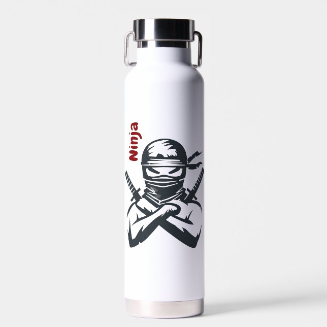 Personalisiert Ihren Namen Ninja Wasserflasche Trinkflasche (Vorne)