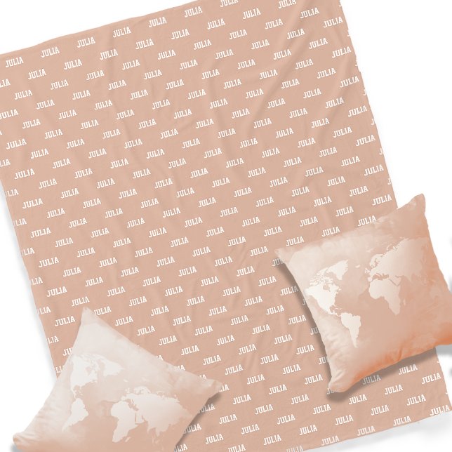 Personalisiert ihren Namen wiederholen Dusty Rose Fleecedecke (Von Creator hochgeladen)