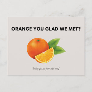 Personalisiert - Illustrierte Orangen Grau Vintag Postkarte