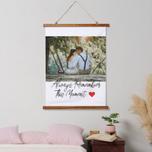 Personalisiert immer an diesen Moment denken Wandteppich Mit Holzrahmen