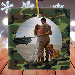 Personalisiert immer mein Heldenarmee Camouflage F Keramikornament