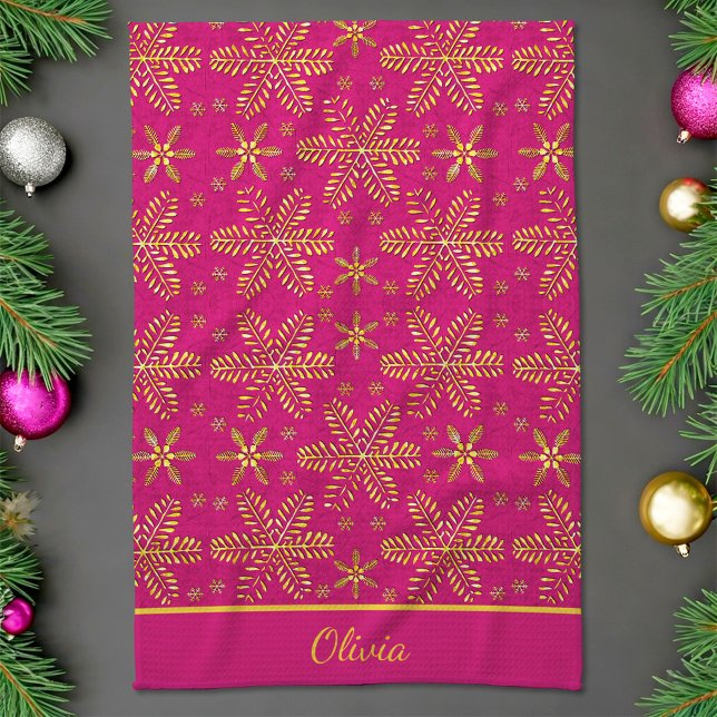 Personalisiert in Rosa und Gold Geschirrtuch (Von Creator hochgeladen)