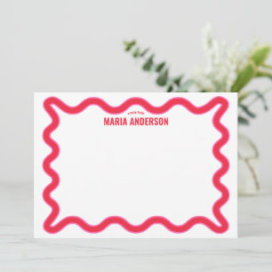 Personalisiert in Rosa und Rot Mitteilungskarte