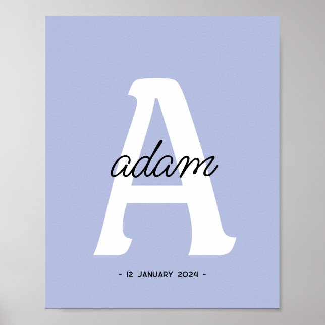 Personalisiert | Individuelle Name Monogram Poster (Vorne)