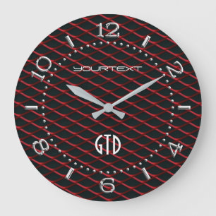 Personalisiert Industrial Automotive Textures Red Große Wanduhr