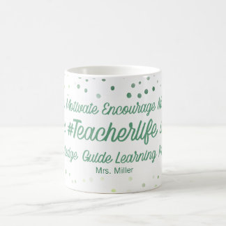 Personalisiert Inspirierend Lehrer Grüner Text Kaffeetasse