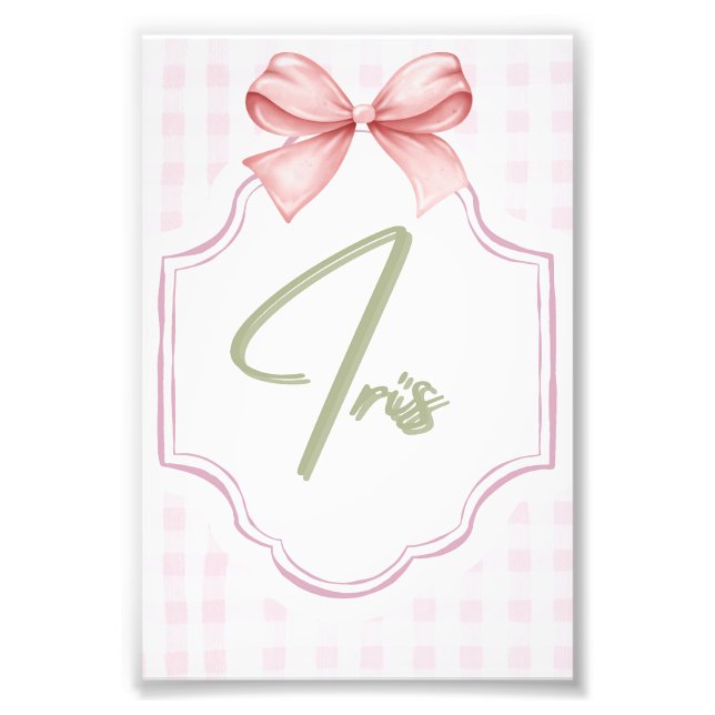 Personalisiert Iris Baby Girl Kinderzimmer Art Pin Fotodruck (Vorne)