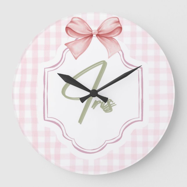 Personalisiert Iris Baby Girl Kinderzimmer Art Pin Große Wanduhr (Vorderseite)