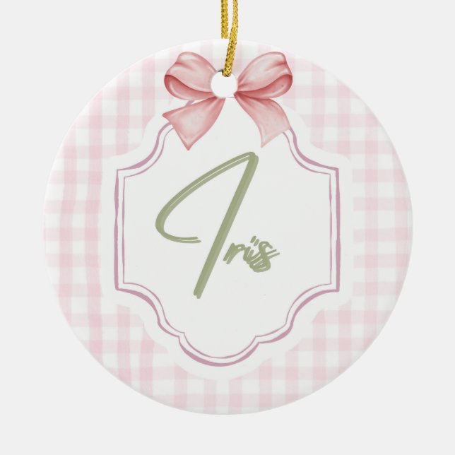 Personalisiert Iris Baby Girl Kinderzimmer Art Pin Keramik Ornament (Vorne)