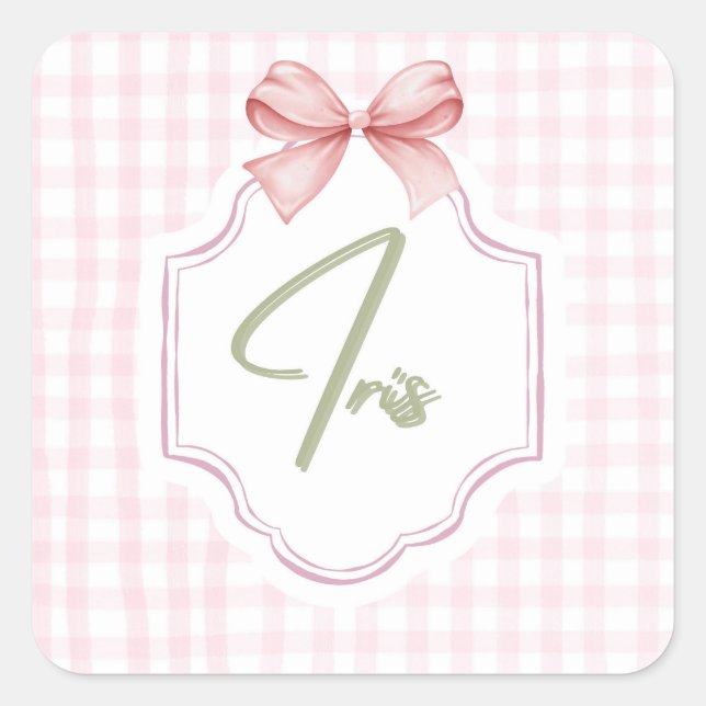 Personalisiert Iris Baby Girl Kinderzimmer Art Pin Quadratischer Aufkleber (Vorderseite)