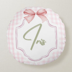 Personalisiert Iris Baby Girl Kinderzimmer Art Pin Rundes Kissen
