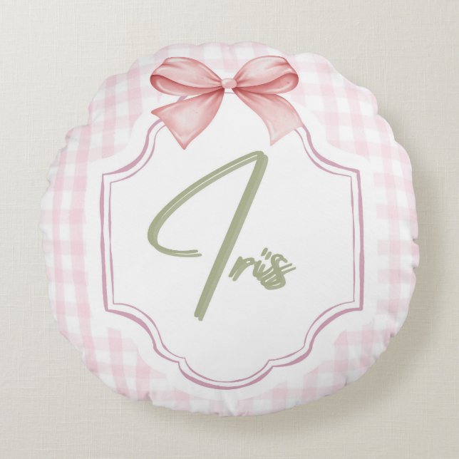 Personalisiert Iris Baby Girl Kinderzimmer Art Pin Rundes Kissen (Vorderseite)