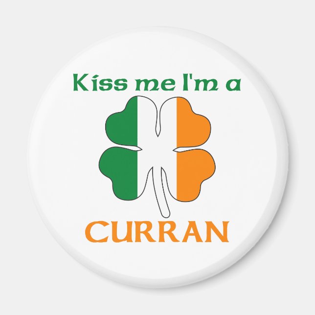 Personalisiert irisch Kiss Me I bin Curran Magnet (Vorne)