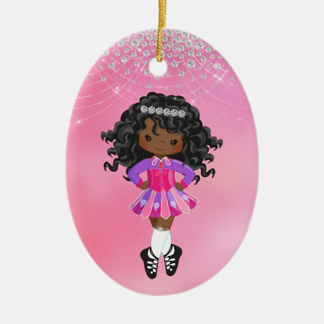 Personalisiert Irish Dance African American Holida Keramik Ornament (Vorne)