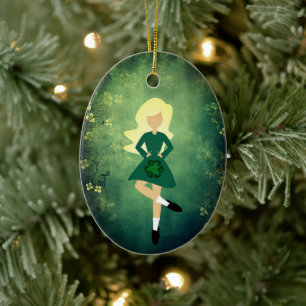 Personalisiert Irish Dance Blond Hair Weihnachten Keramik Ornament