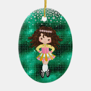 Personalisiert Irish Dance Brünett Girl Keramik Ornament