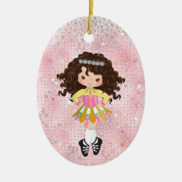 Personalisiert Irish Dance Brünett Girl Keramik Ornament