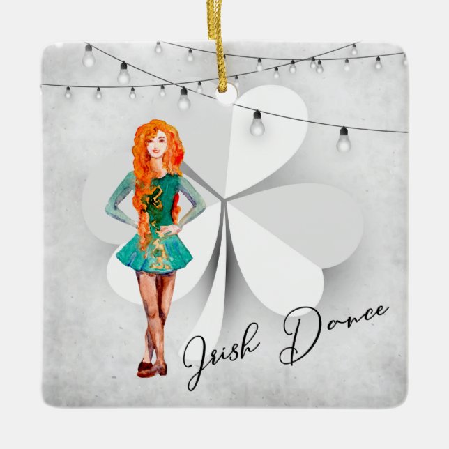 Personalisiert Irish Dance Closing Christmas Keramikornament (Vorderseite)