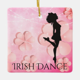 Personalisiert Irish Dance Pink Kleeblatts Weihnac Keramikornament