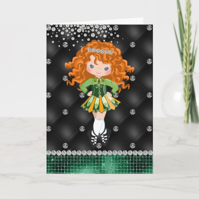 Personalisiert Irish Dance Redhead Girl Geburtstag Karte (Vorderseite)