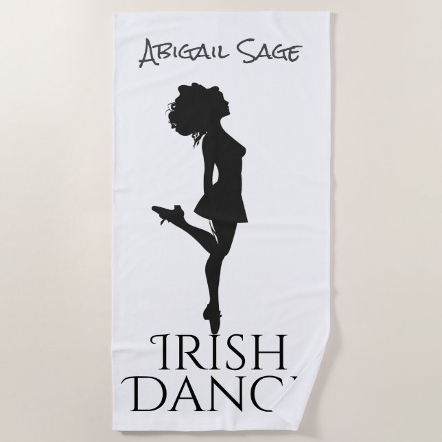 Personalisiert Irish Dancer Hard Shoe Dance Strandtuch (Vorderseite)