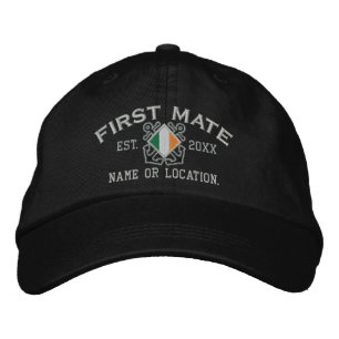 Personalisiert Irish First Mate Nautical Embroider Bestickte Kappe
