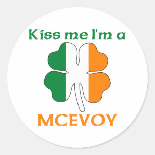 Personalisiert Irish Kiss Me I'm Mcevoy Runder Aufkleber