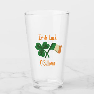 Personalisiert Irish Luck Clover Beer Glass Tumble Glas