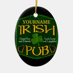Personalisiert Irish Pub Sign Keramikornament