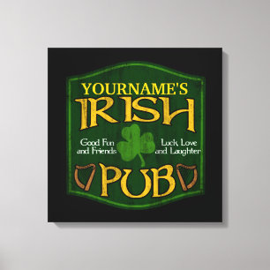 Personalisiert Irish Pub Sign Leinwanddruck