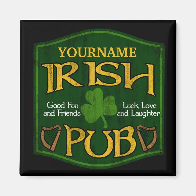 Personalisiert Irish Pub Sign Magnet (Vorne)