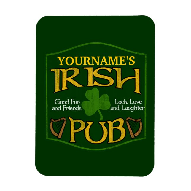 Personalisiert Irish Pub Sign Magnet (Vertikal)