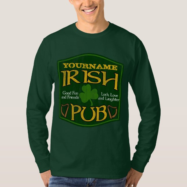 Personalisiert Irish Pub Sign T-Shirt (Vorderseite)