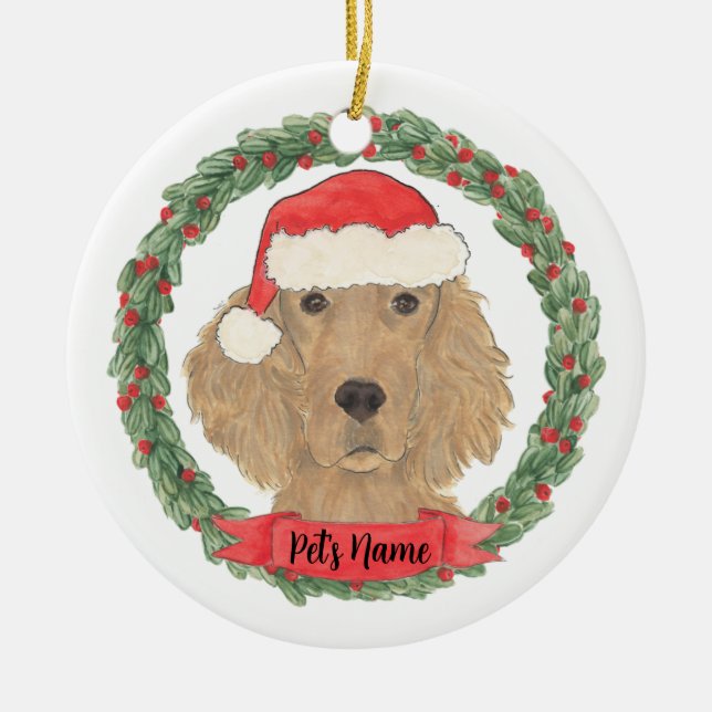 Personalisiert Irish Setter Keramik Ornament (Vorne)