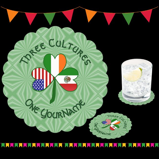 Personalisiert Irish USA Flags Kleeblatt Untersetzer (Von Creator hochgeladen)