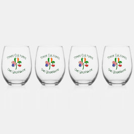 Personalisiert Irish USA Flags Kleeblatt Weinglas Ohne Stiel