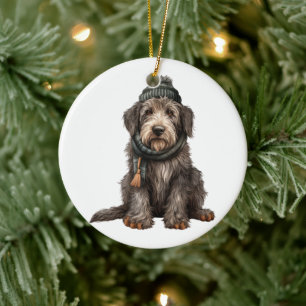 Personalisiert Irish Wolfhound Dog Keramik Ornament