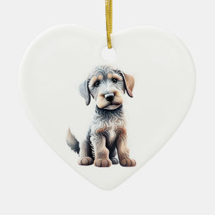Personalisiert Irish Wolfhound Puppy Keramik Ornament
