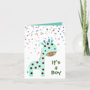 Personalisiert ist es eine Boy Card - Giraffe-Jagd Feiertagskarte