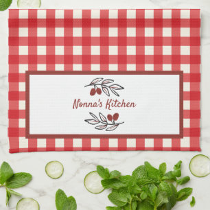 Personalisiert Italienisch Red Gingham Cooking Geschirrtuch
