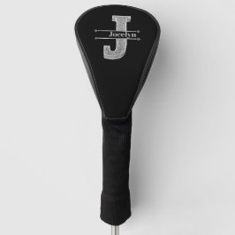 Personalisiert J Initial Silver Monogram - Ihr Nam Golf Headcover