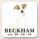 Personalisiert Jack Russell Terrier Getränkeuntersetzer<br><div class="desc">Ich bin in Liebe mit dieser wunderschön detaillierten Aquarell-Abbildung eines Jacks russell Terrier! Personalisieren Sie diese mit Ihrem Namen oder Monogramm und ändern Sie sogar die Hintergrundfarbe, um Ihre Einrichtung zu ergänzen! Bestellen Sie die Erholung meiner Kollektion für die süßeste Hauswärmung, Brautparty, Lehrerin, Schwiegermutter, Ehemann, Freund, Geheimsanta oder harte Geschenke...</div>