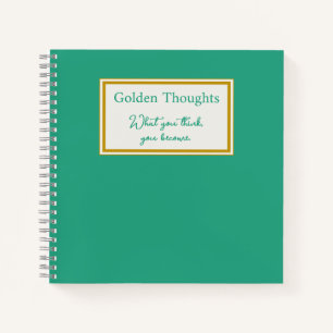 Personalisiert Jade Green und Gold Journal Notizbuch