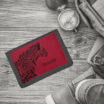 Personalisiert Jaguar Kids Tri-fold Geldbeutel<br><div class="desc">Eine atemberaubende mit Monogramm Jaguar-Brieftasche in fett rot und schwarz. Ein großartiges Geschenk für einen Neffen oder Enkel.</div>