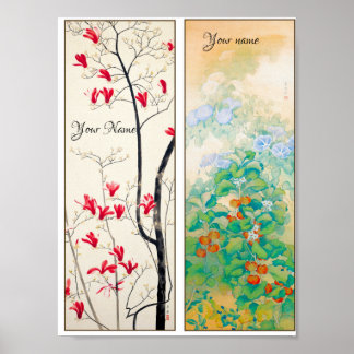 Personalisiert Japanisch Art Motif 2 Lesezeichen Poster