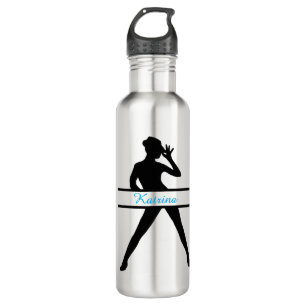 Personalisiert Jazz Dancer Silhouette Wasserflasch Edelstahlflasche