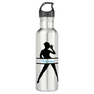 Personalisiert Jazz Dancer Silhouette Wasserflasch Edelstahlflasche