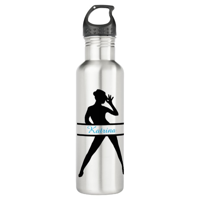 Personalisiert Jazz Dancer Silhouette Wasserflasch Edelstahlflasche (Vorderseite)