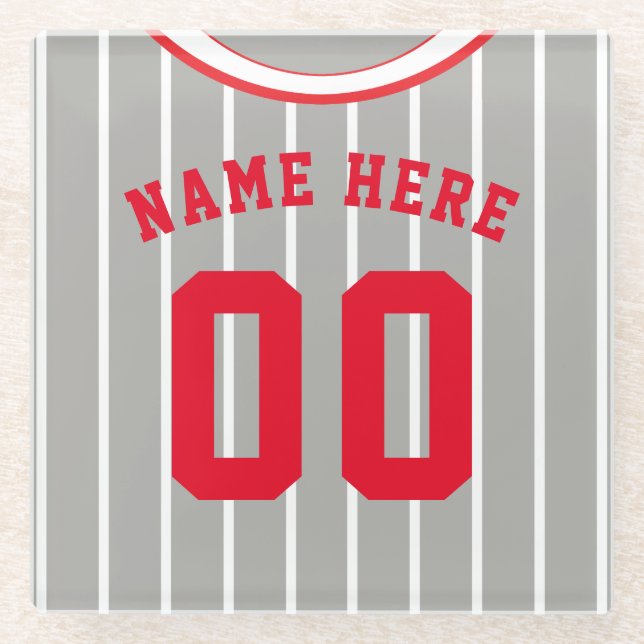 Personalisiert Jersey Untersetzer Pinstripe Baseba (Vorderseite)